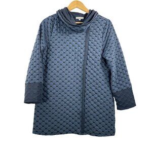 Habitat Cowl neck Pull over textured knit top blue lagen preppy sz S